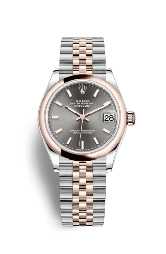 Rolex - 278241-0018 Datejust 31 Stainless Steel / Rose Gold / Domed / Grey / Jubilee