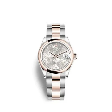 Rolex - 278241-0031 Datejust 31 Stainless Steel/ Rose Gold / Domed / Silver - Floral / Oyster