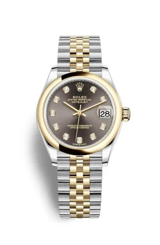Rolex - 278243-0022 Datejust 31 Stainless Steel / Yellow Gold / Domed / Grey - Diamond / Jubilee