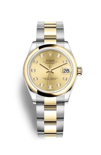 Rolex - 278243-0025 Datejust 31 Stainless Steel / Yellow Gold / Domed / Champagne - Diamond / Oyster
