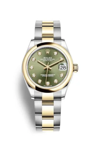 Rolex - 278243-0029 Datejust 31 Stainless Steel / Yellow Gold / Domed / Olive - Diamond / Oyster