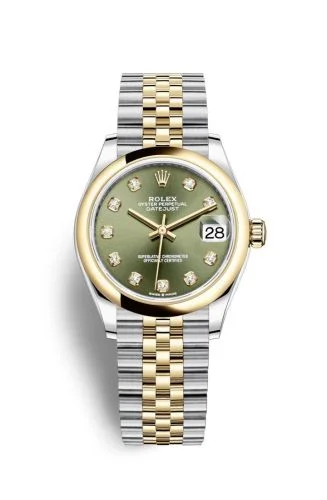 Rolex - 278243-0030 Datejust 31 Stainless Steel/ Yellow Gold / Domed / Olive - Diamond / Jubilee