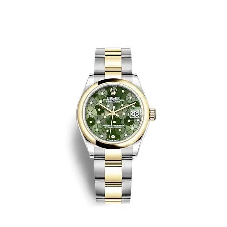 Rolex - 278243-0031 Datejust 31 Stainless Steel / Yellow Gold / Domed / Olive - Floral / Oyster