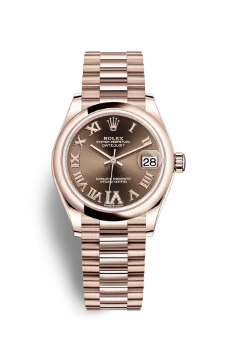 Rolex - 278245-0024 Datejust 31 Rose Gold / Domed / Chocolate - Roman / President
