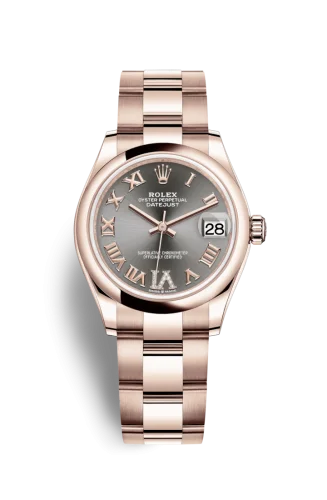 Rolex - 278245-0031 Datejust 31 Rose Gold / Domed / Grey - Roman / Oyster