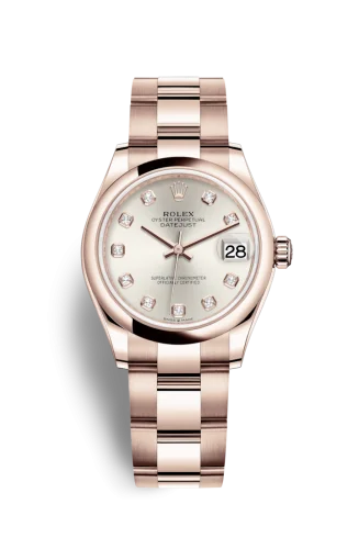 Rolex - 278245-0037 Datejust 31 Rose Gold / Domed / Silver - Diamond / Oyster