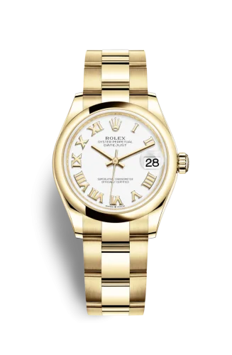 Rolex - 278248-0019 Datejust 31 Yellow Gold / Domed / White - Roman / Oyster