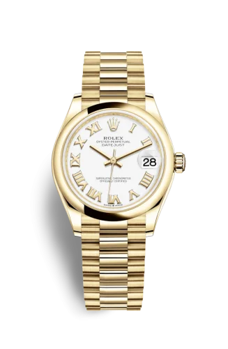 Rolex - 278248-0020 Datejust 31 Yellow Gold / Domed / White - Roman / President