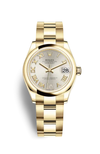 Rolex - 278248-0027 Datejust 31 Yellow Gold / Domed / Silver - Roman / Oyster