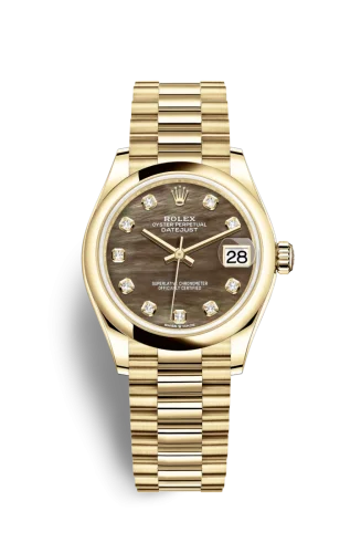 Rolex - 278248-0038 Datejust 31 Yellow Gold / Domed / Black MOP / President