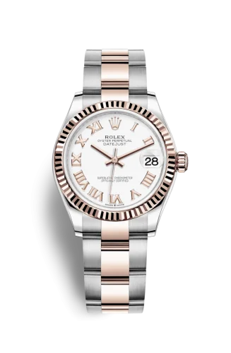 Rolex - 278271-0001 Datejust 31 Stainless Steel/ Rose Gold / Fluted / White - Roman / Oyster