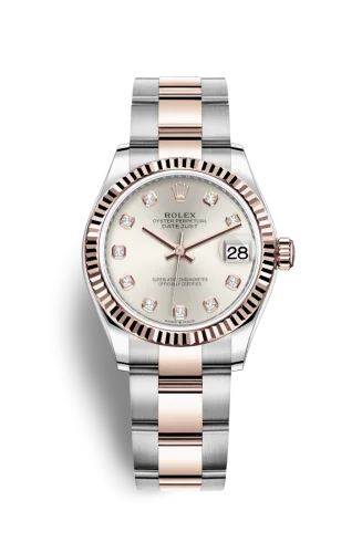 Rolex - 278271-0015 Datejust 31 Stainless Steel/ Rose Gold / Fluted / Silver - Diamond / Oyster