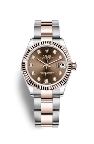 Rolex - 278271-0027 Datejust 31 Stainless Steel/ Rose Gold / Fluted / Chocolate - Diamond / Oyster