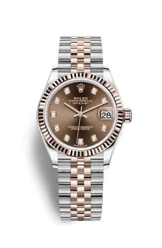 Rolex - 278271-0028 Datejust 31 Stainless Steel / Rose Gold / Fluted / Chocolate - Diamond / Jubilee