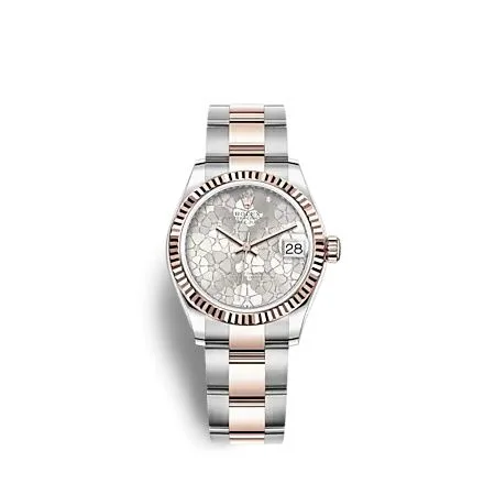 Rolex - 278271-0031 Datejust 31 Stainless Steel/ Rose Gold / Fluted / Silver - Floral / Oyster