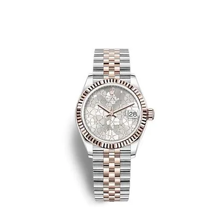 Rolex - 278271-0032 Datejust 31 Stainless Steel/ Rose Gold / Fluted / Silver - Floral / Jubilee