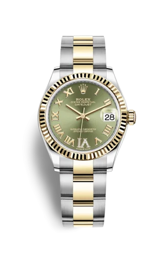 Rolex - 278273-0015 Datejust 31 Stainless Steel / Yellow Gold / Fluted / Olive - Roman / Oyster