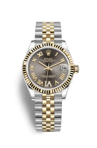 Rolex - 278273-0018 Datejust 31 Stainless Steel / Yellow Gold / Fluted / Grey - Roman / Jubilee