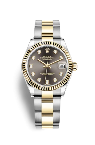 Rolex - 278273-0021 Datejust 31 Stainless Steel / Yellow Gold / Fluted / Grey - Diamond / Oyster