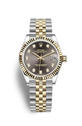 Rolex - 278273-0022 Datejust 31 Stainless Steel / Yellow Gold / Fluted / Grey - Diamond / Jubilee