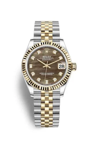 Rolex - 278273-0024 Datejust 31 Stainless Steel / Yellow Gold / Fluted / Black MOP / Jubilee
