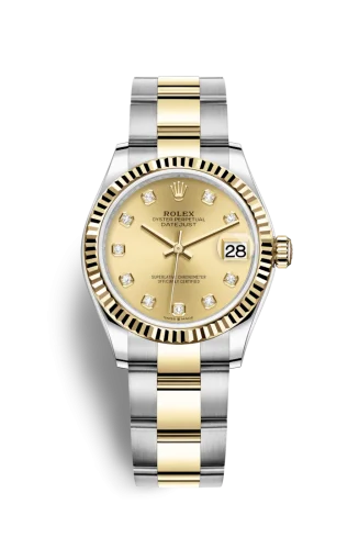 Rolex - 278273-0025 Datejust 31 Stainless Steel / Yellow Gold / Fluted / Champagne - Diamond / Oyster