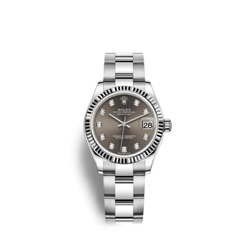 Rolex - 278274-0007 Datejust 31 Stainless Steel Fluted / Oyster / Grey - Diamonds