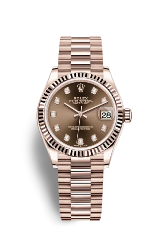 Rolex - 278275-0010 Datejust 31 Rose Gold / Fluted / Chocolate - Diamond / President