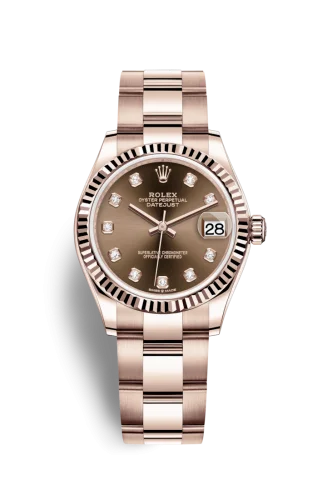 Rolex - 278275-0017 Datejust 31 Rose Gold / Fluted / Chocolate - Diamond / Oyster