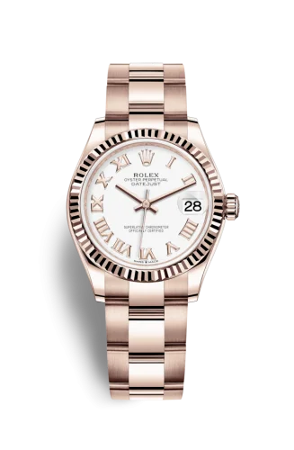 Rolex - 278275-0018 Datejust 31 Rose Gold / Fluted / White - Roman / Oyster