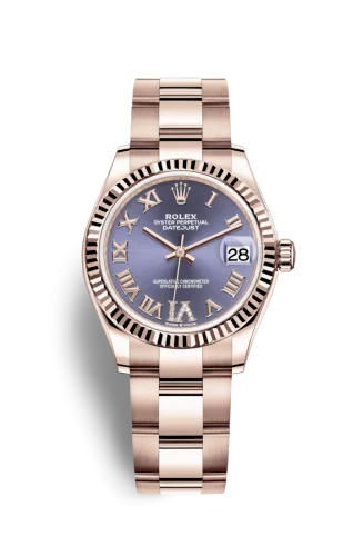 Rolex - 278275-0028 Datejust 31 Rose Gold / Fluted / Aubergine - Roman / Oyster