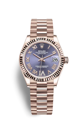 Rolex - 278275-0029 Datejust 31 Rose Gold / Fluted / Aubergine - Roman / President