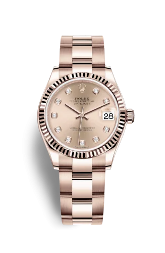 Rolex - 278275-0030 Datejust 31 Rose Gold / Fluted / Rose - Diamond / Oyster
