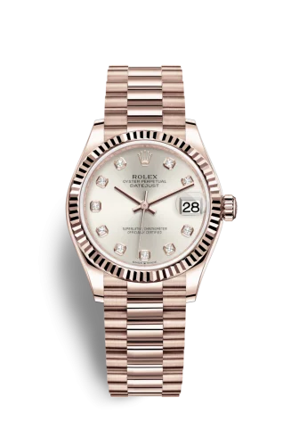 Rolex - 278275-0039 Datejust 31 Rose Gold / Fluted / Silver - Diamond / President