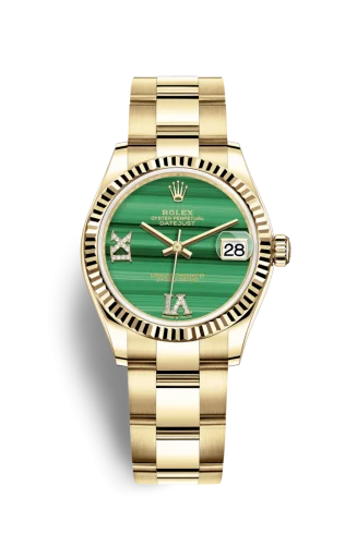 Rolex - 278278-0003 Datejust 31 Yellow Gold / Fluted / Malachite / Oyster
