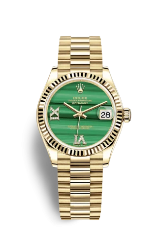 Rolex - 278278-0004 Datejust 31 Yellow Gold / Fluted / Malachite / President
