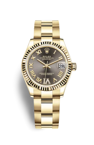 Rolex - 278278-0031 Datejust 31 Yellow Gold / Fluted / Grey - Roman / Oyster