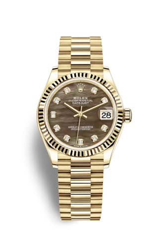 Rolex - 278278-0038 Datejust 31 Yellow Gold / Fluted / Black MOP / President