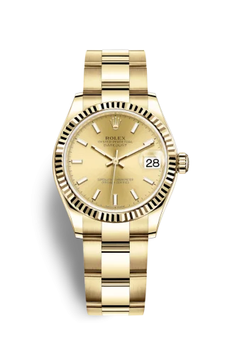 Rolex - 278278-0039 Datejust 31 Yellow Gold / Fluted / Champagne / Oyster
