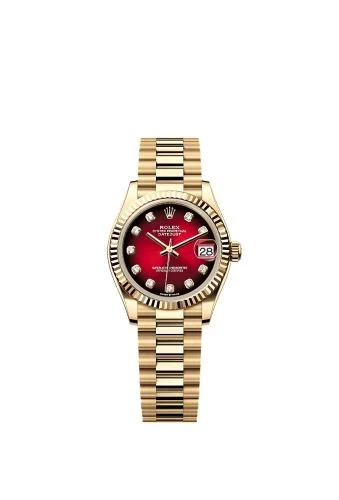 Rolex - 278278-0049 Datejust 31 Yellow Gold - Fluted / Red Gradient / President