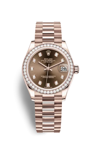Rolex - 278285RBR-0006 Datejust 31 Rose Gold / Diamond / Chocolate - Diamond / President