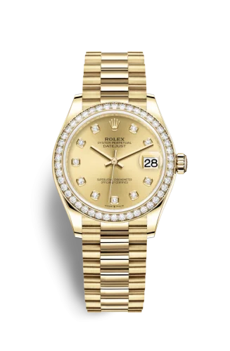 Rolex - 278288RBR-0005 Datejust 31 Yellow Gold / Diamond / Champagne - Diamond / President