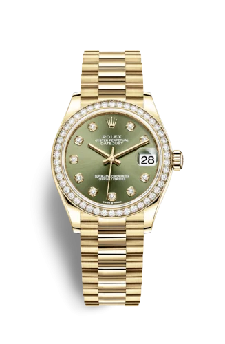 Rolex - 278288RBR-0007 Datejust 31 Yellow Gold / Diamond / Olive - Diamond / President