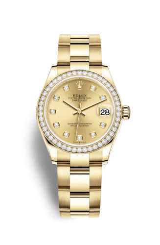 Rolex - 278288rbr-0012 Datejust 31 Yellow Gold / Diamond / Champagne - Diamond / Oyster