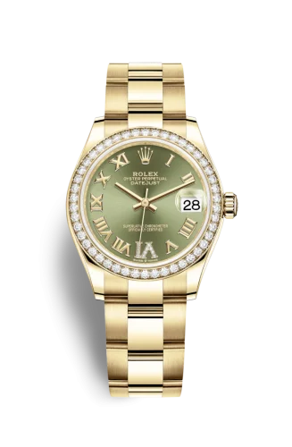 Rolex - 278288rbr-0023 Datejust 31 Yellow Gold / Diamond / Olive  - Roman / Oyster