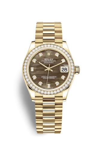 Rolex - 278288RBR-0032 Datejust 31 Yellow Gold / Diamond / Black MOP / President
