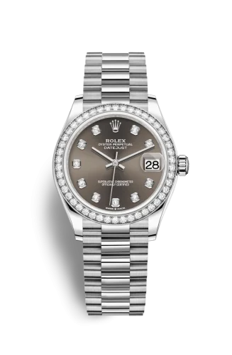 Rolex - 278289RBR-0006 Datejust 31 White Gold / Diamond / Grey - Diamond / President