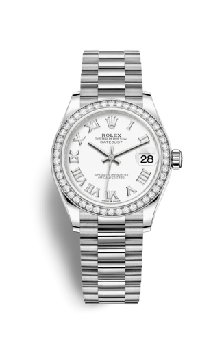 Rolex - 278289RBR-0007 Datejust 31 White Gold / Diamond / White - Roman / President