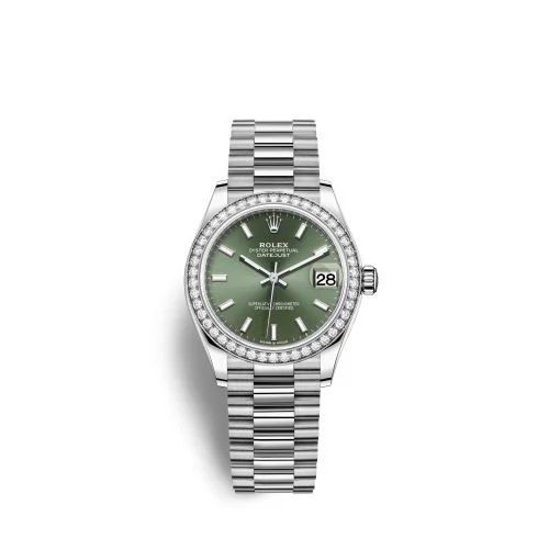 Rolex - 278289RBR-0015 Datejust 31 White Gold Diamond / Green