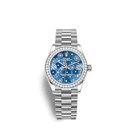 Rolex - 278289RBR-0025 Datejust 31 White Gold - Diamond / Blue - Floral / President
